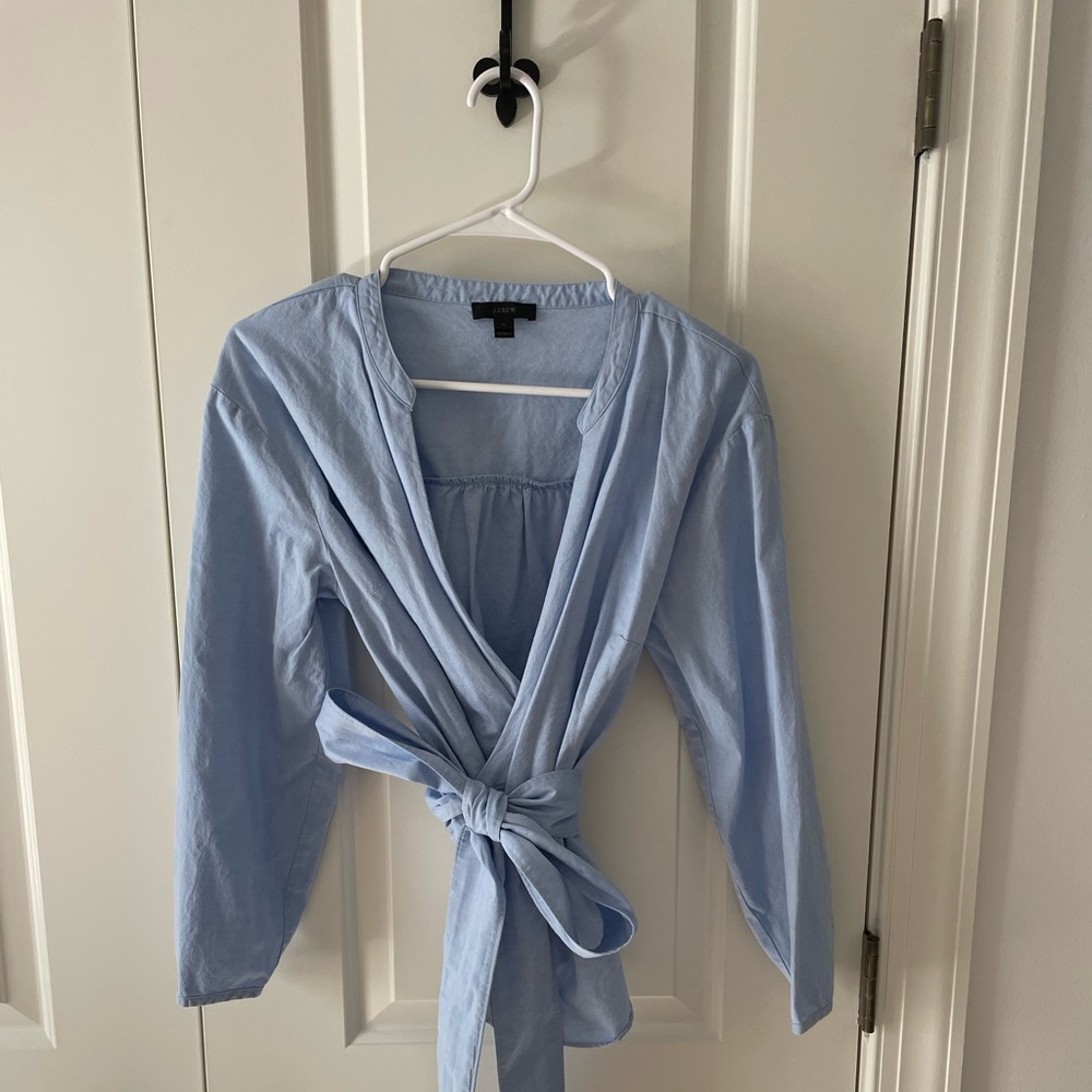 Jcrew chambray tie shirt M